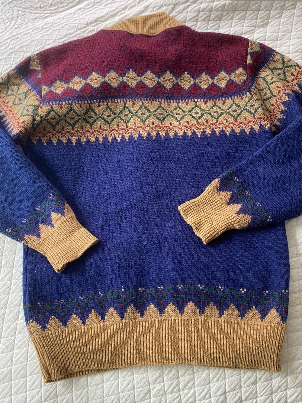 Vintage Pendelton Lobo Zip Virgin Wool Men's Sweater Fair Isle Union Made Retro - Picture 13 of 14